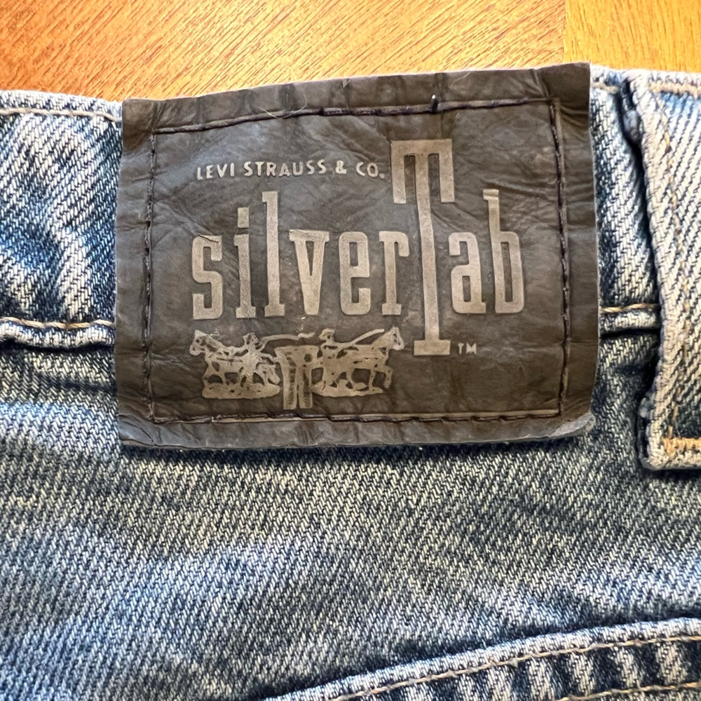 Levi's Blue Jean Shorts with Floral Embroidery